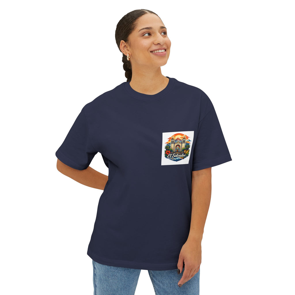 El Salvador Vintage Travel Tee — Retro Cathedral Sunset Graphic Shirt