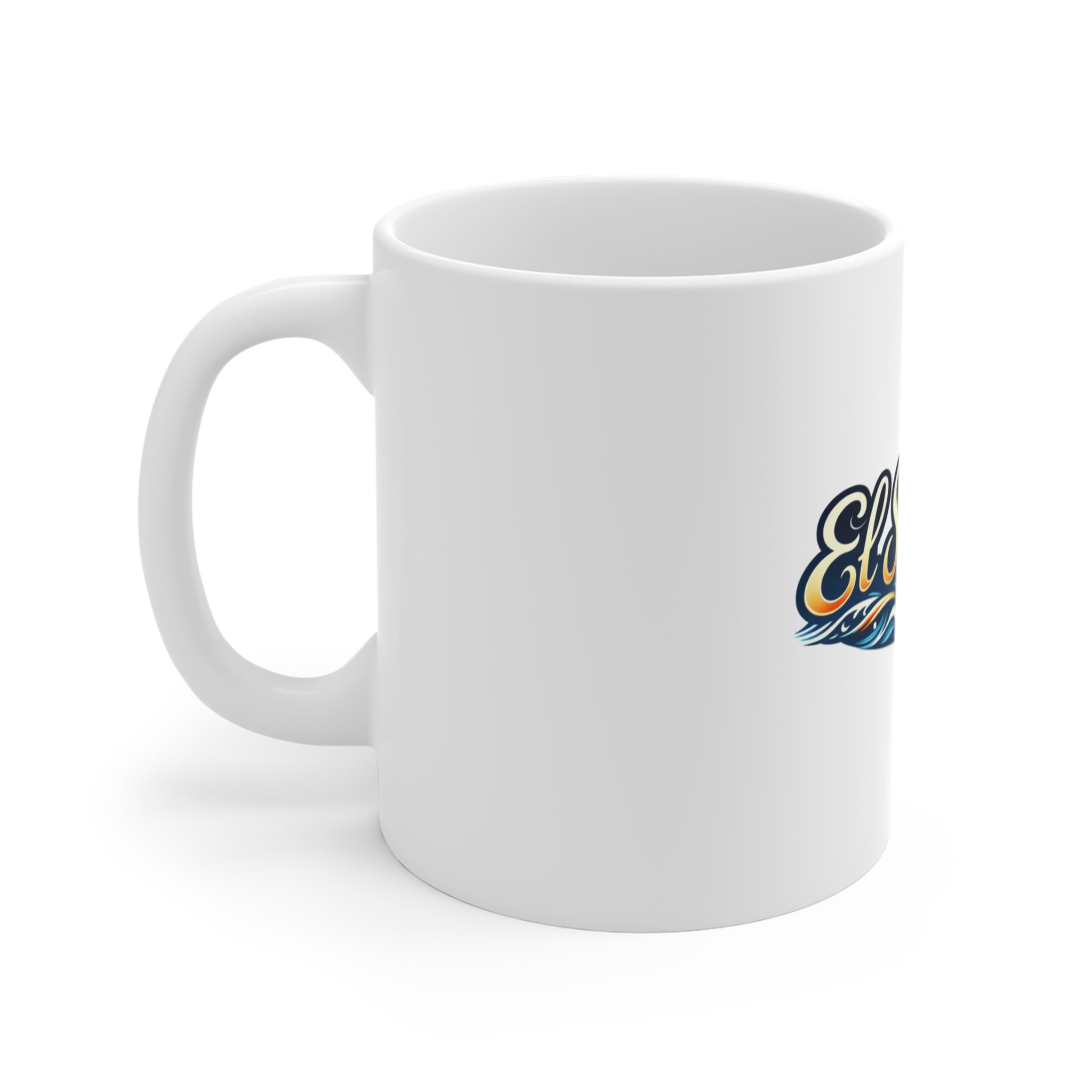 El Salvador Script Wave Mug — 11oz Travel Coffee Cup, Tropical Surf Souvenir