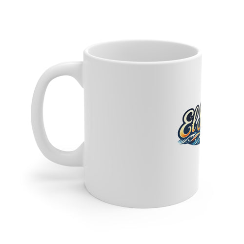 El Salvador Script Wave Mug — 11oz Travel Coffee Cup, Tropical Surf Souvenir