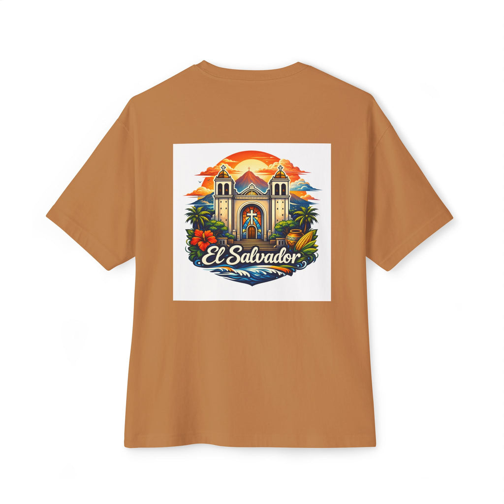 El Salvador Vintage Travel Tee — Retro Cathedral Sunset Graphic Shirt