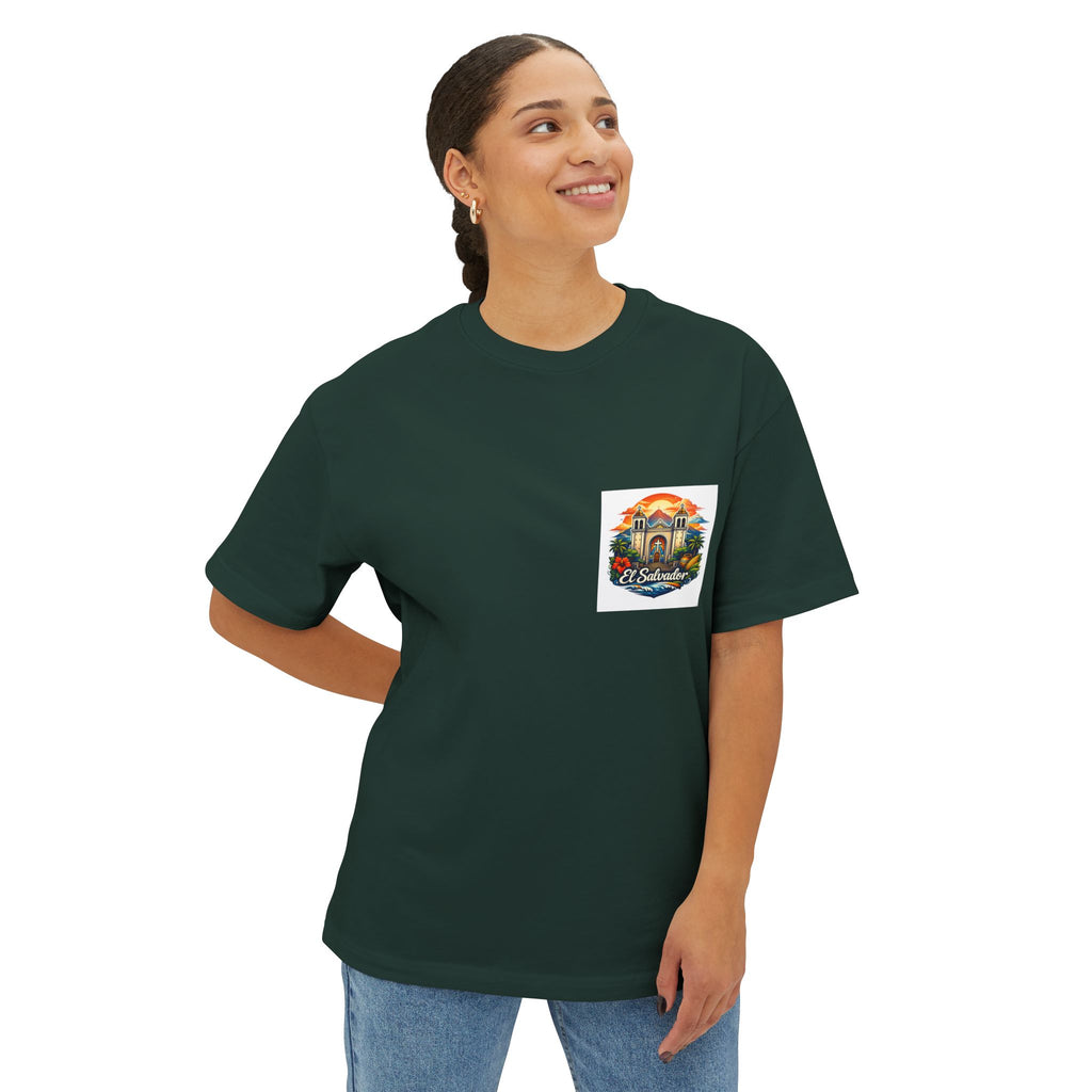 El Salvador Vintage Travel Tee — Retro Cathedral Sunset Graphic Shirt