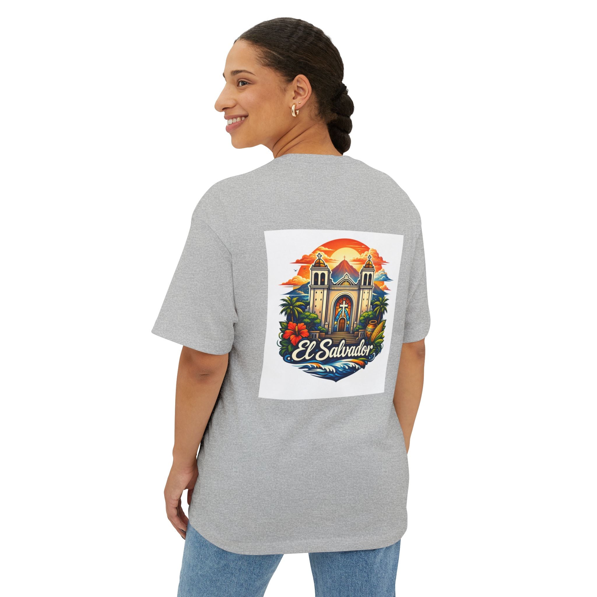 El Salvador Vintage Travel Tee — Retro Cathedral Sunset Graphic Shirt