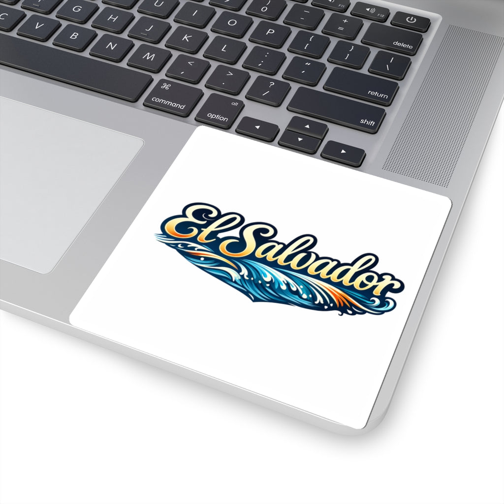 El Salvador Wave Sticker — Coastal Script Kiss-Cut Decal