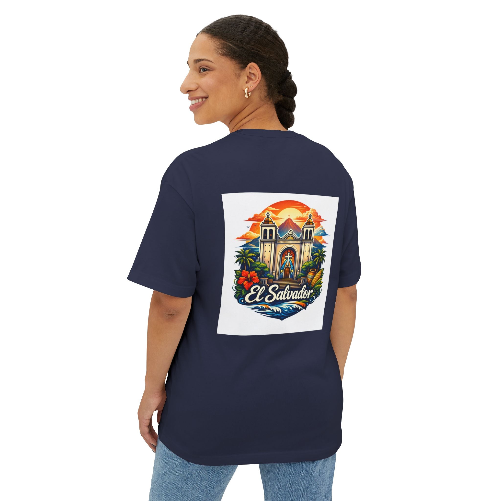 El Salvador Vintage Travel Tee — Retro Cathedral Sunset Graphic Shirt