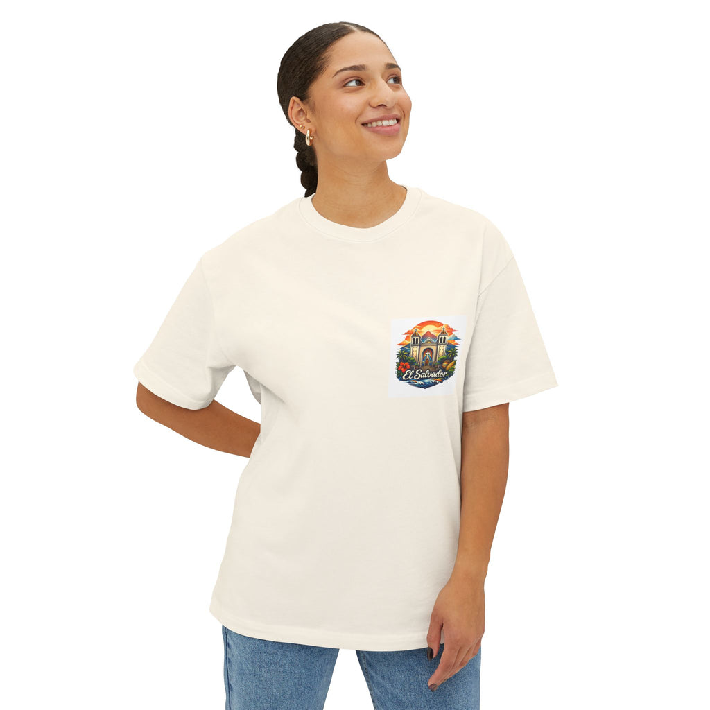El Salvador Vintage Travel Tee — Retro Cathedral Sunset Graphic Shirt