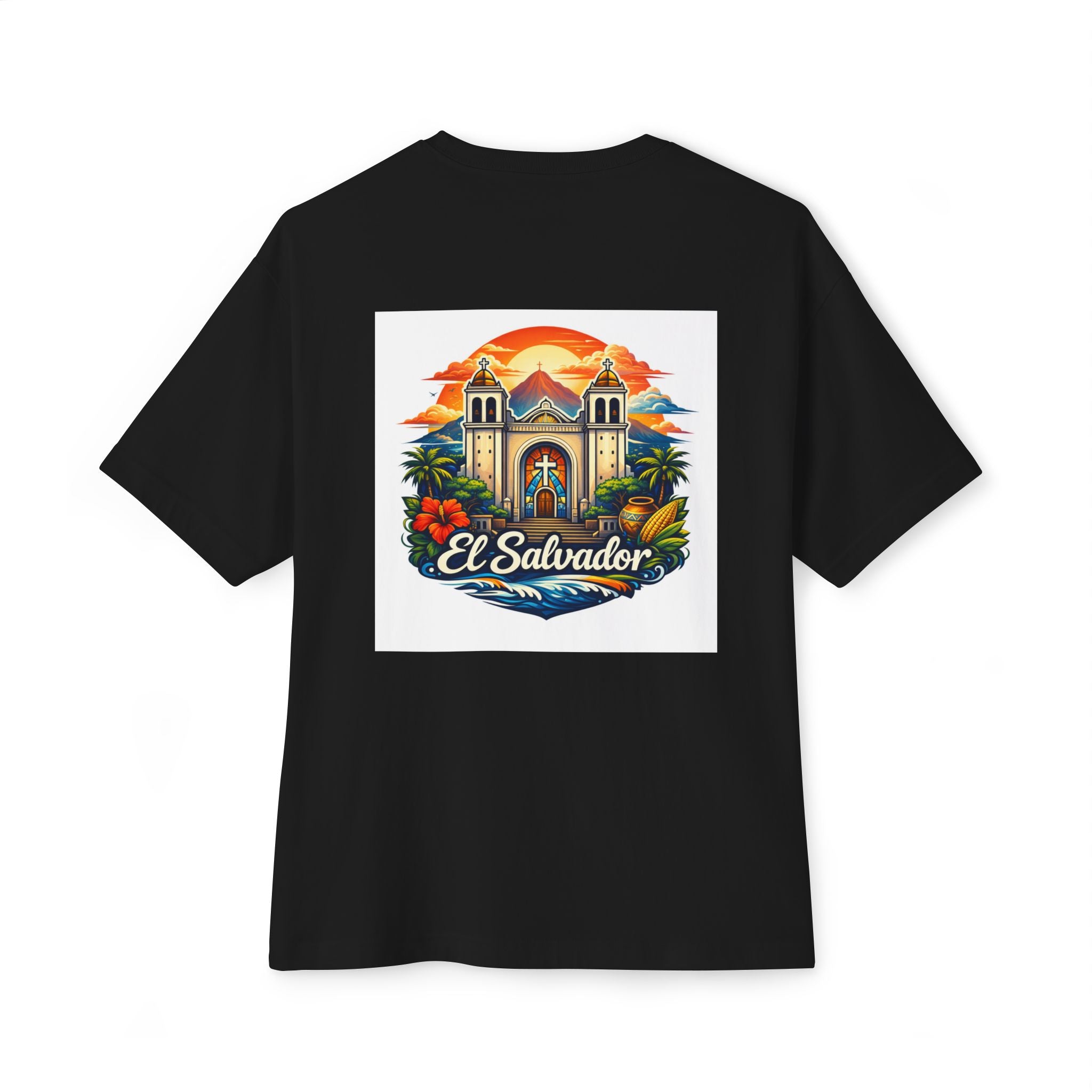 El Salvador Vintage Travel Tee — Retro Cathedral Sunset Graphic Shirt
