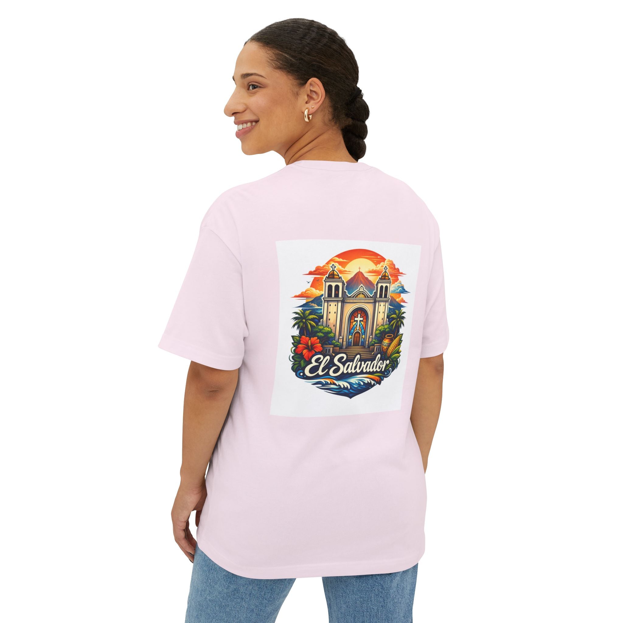 El Salvador Vintage Travel Tee — Retro Cathedral Sunset Graphic Shirt