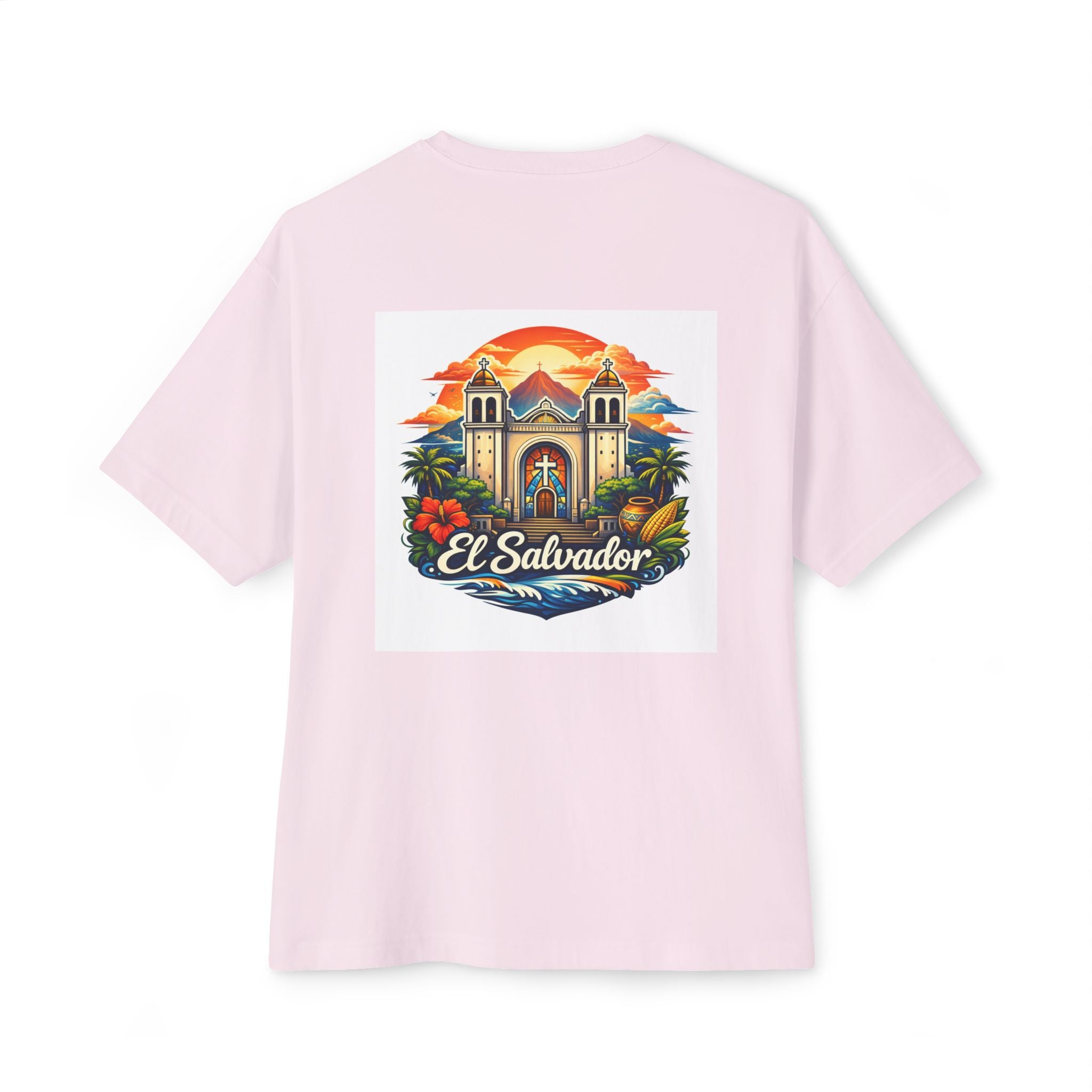 El Salvador Vintage Travel Tee — Retro Cathedral Sunset Graphic Shirt