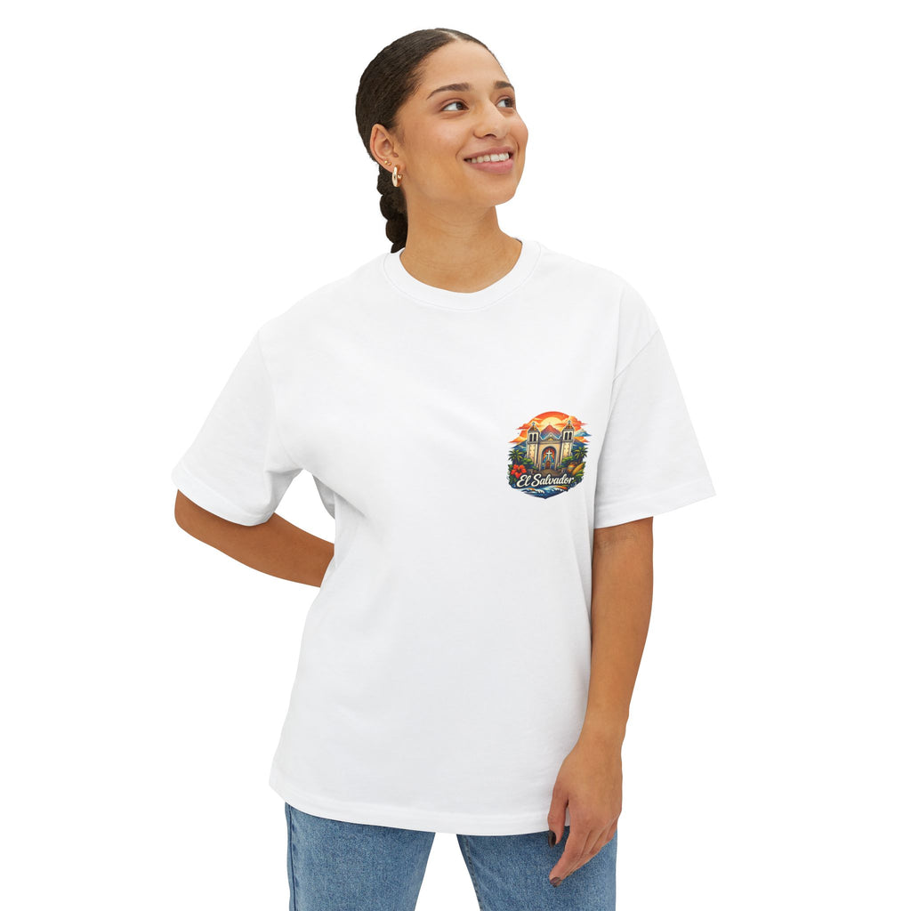 El Salvador Vintage Travel Tee — Retro Cathedral Sunset Graphic Shirt