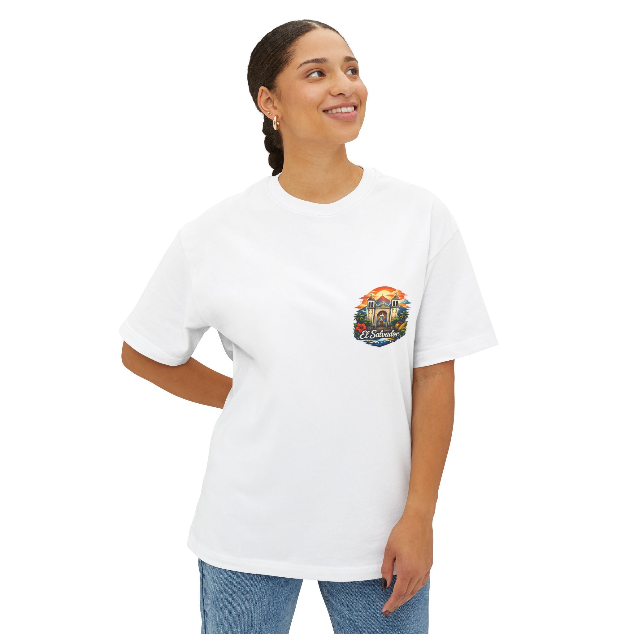El Salvador Vintage Travel Tee — Retro Cathedral Sunset Graphic Shirt