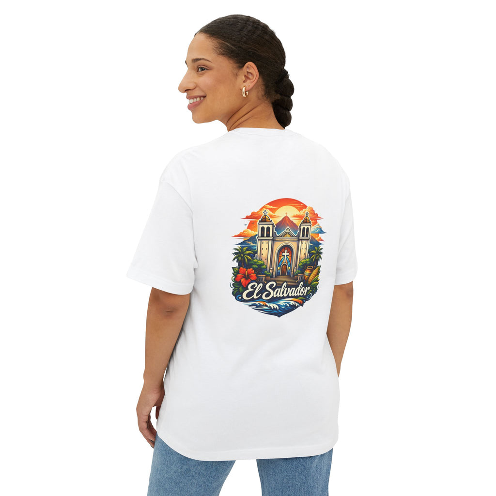 El Salvador Vintage Travel Tee — Retro Cathedral Sunset Graphic Shirt