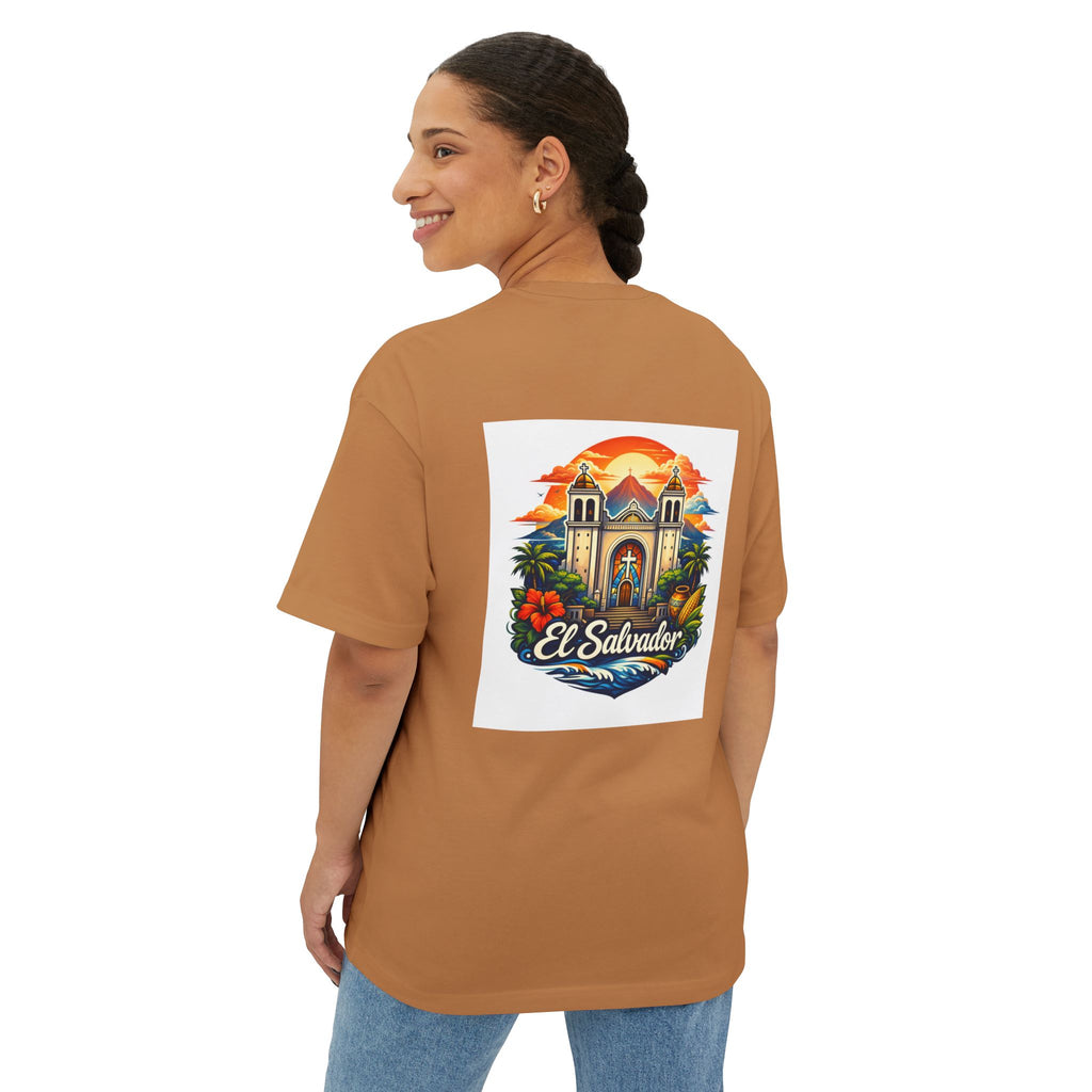 El Salvador Vintage Travel Tee — Retro Cathedral Sunset Graphic Shirt