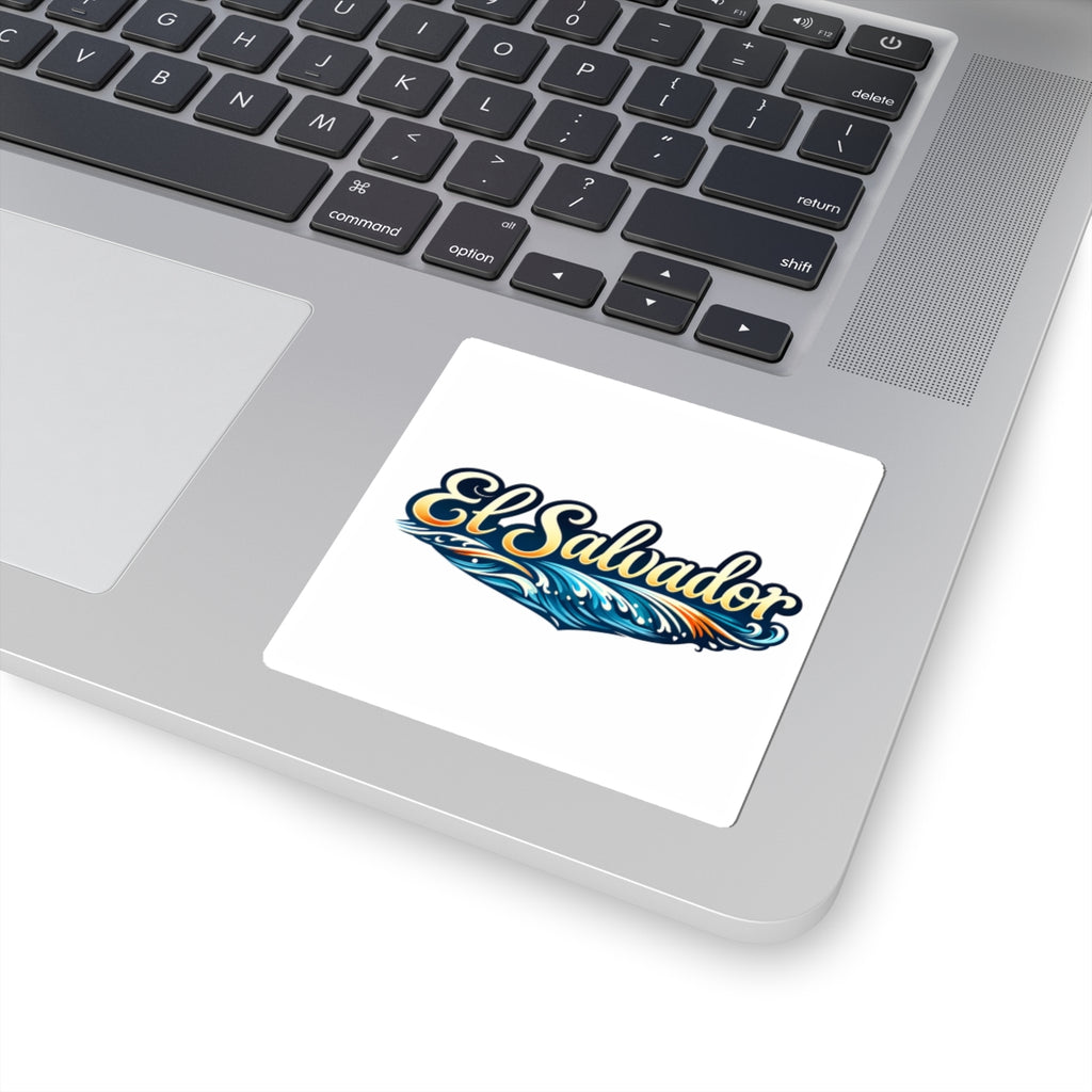 El Salvador Wave Sticker — Coastal Script Kiss-Cut Decal