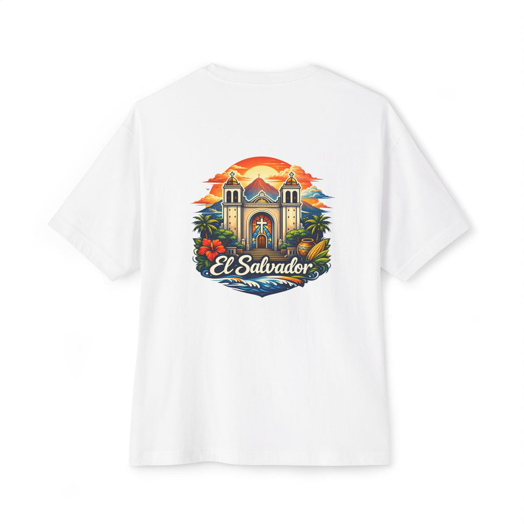 El Salvador Vintage Travel Tee — Retro Cathedral Sunset Graphic Shirt