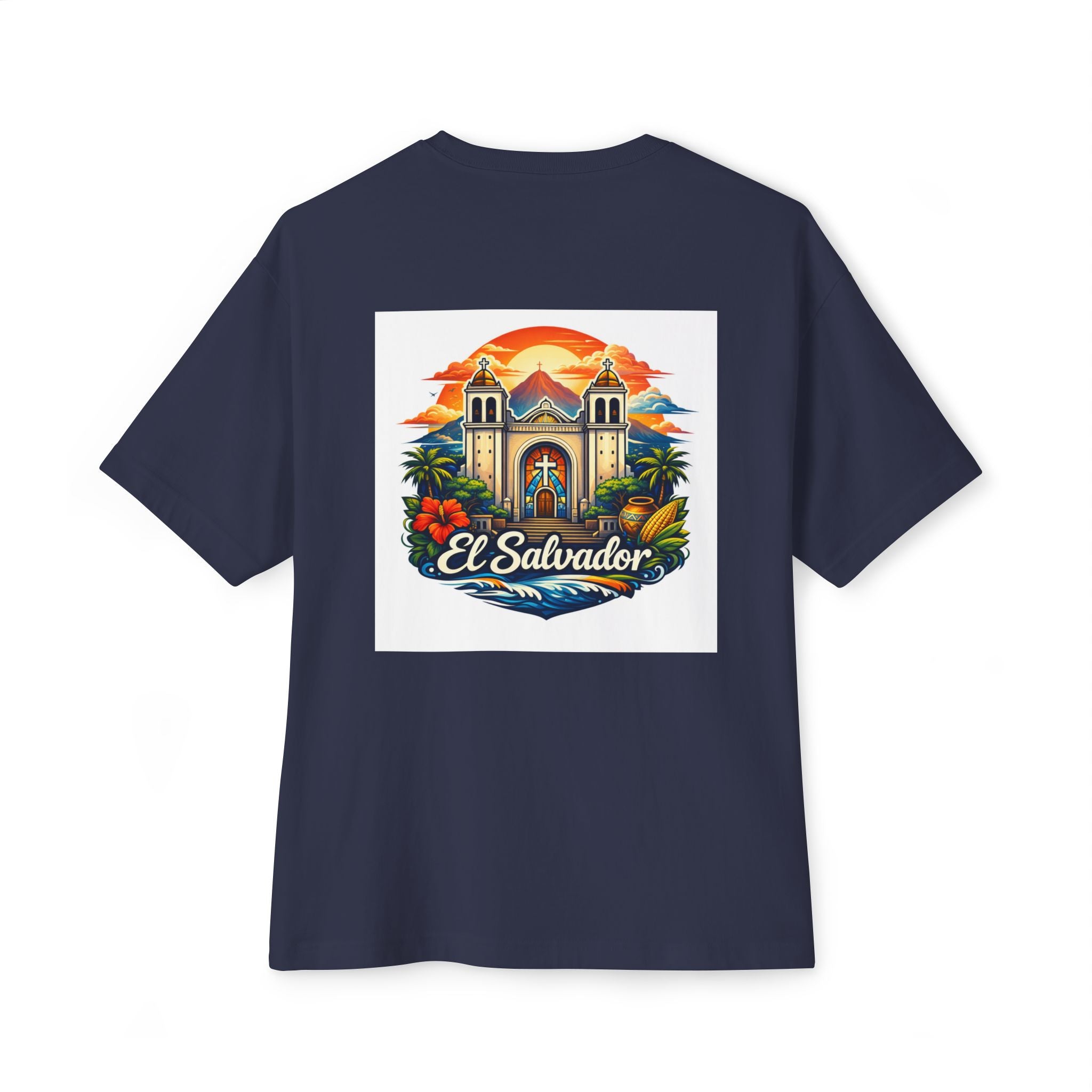 El Salvador Vintage Travel Tee — Retro Cathedral Sunset Graphic Shirt