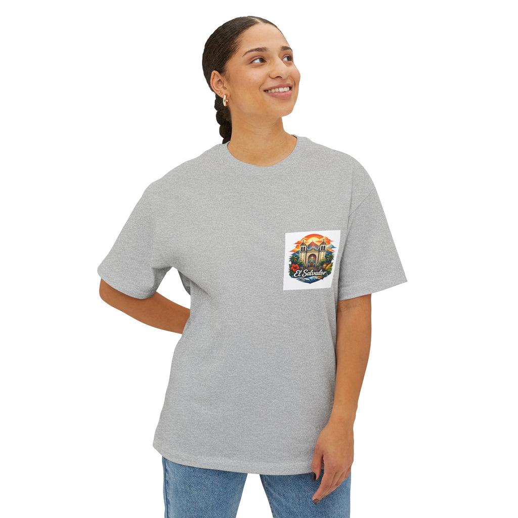El Salvador Vintage Travel Tee — Retro Cathedral Sunset Graphic Shirt
