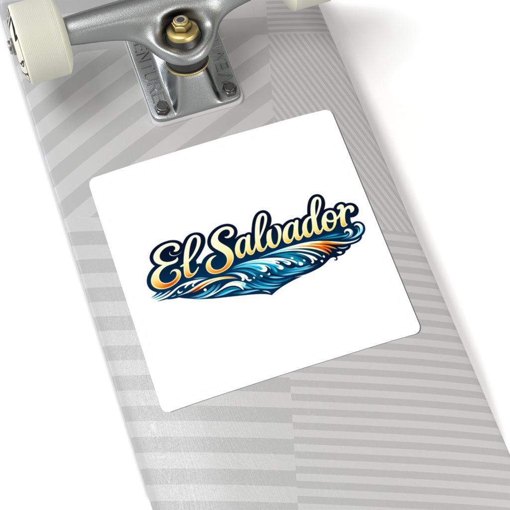 El Salvador Wave Sticker — Coastal Script Kiss-Cut Decal