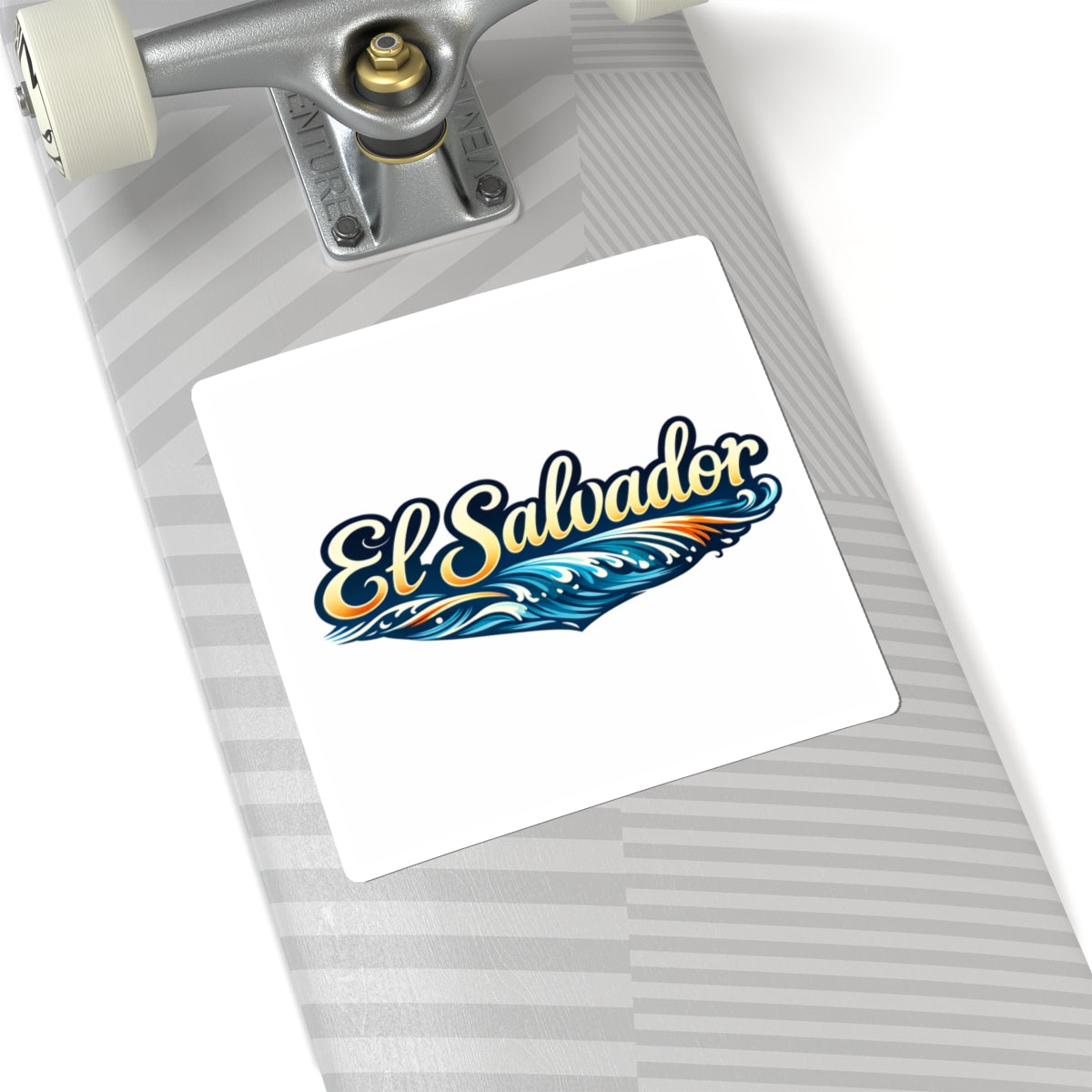 El Salvador Wave Sticker — Coastal Script Kiss-Cut Decal