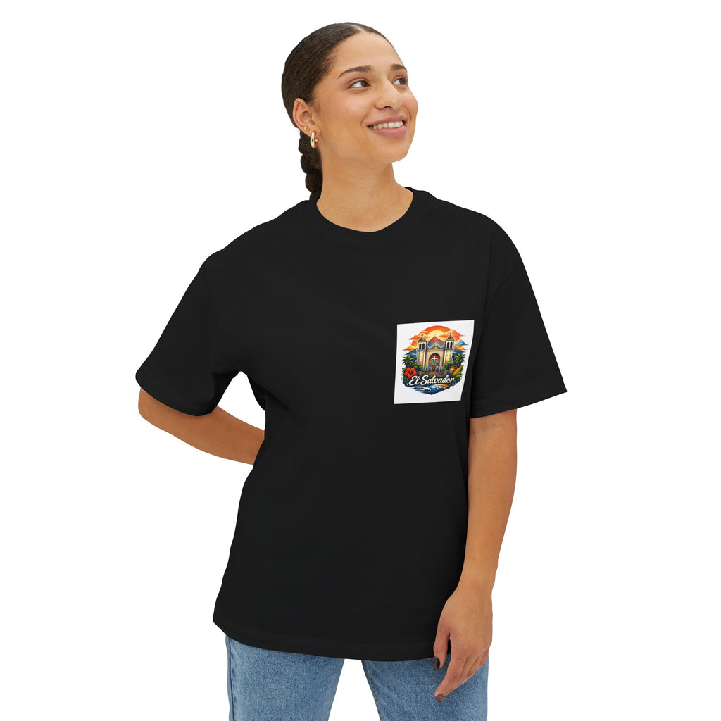 El Salvador Vintage Travel Tee — Retro Cathedral Sunset Graphic Shirt