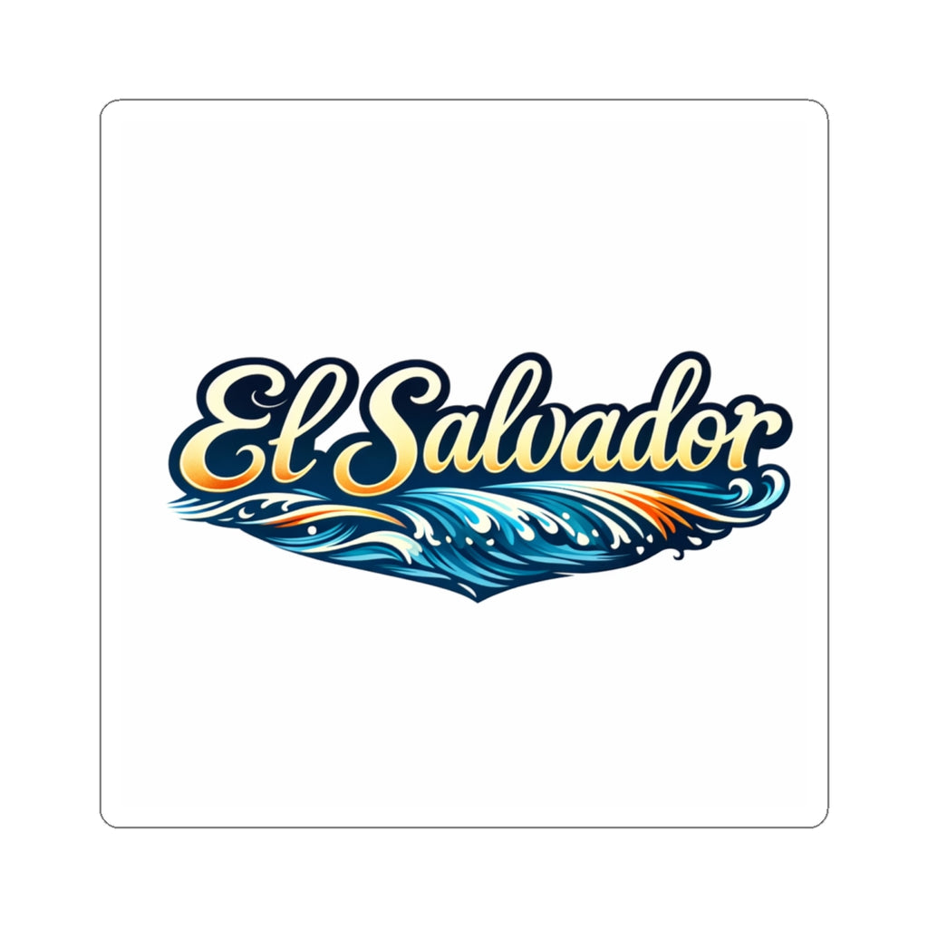 El Salvador Wave Sticker — Coastal Script Kiss-Cut Decal