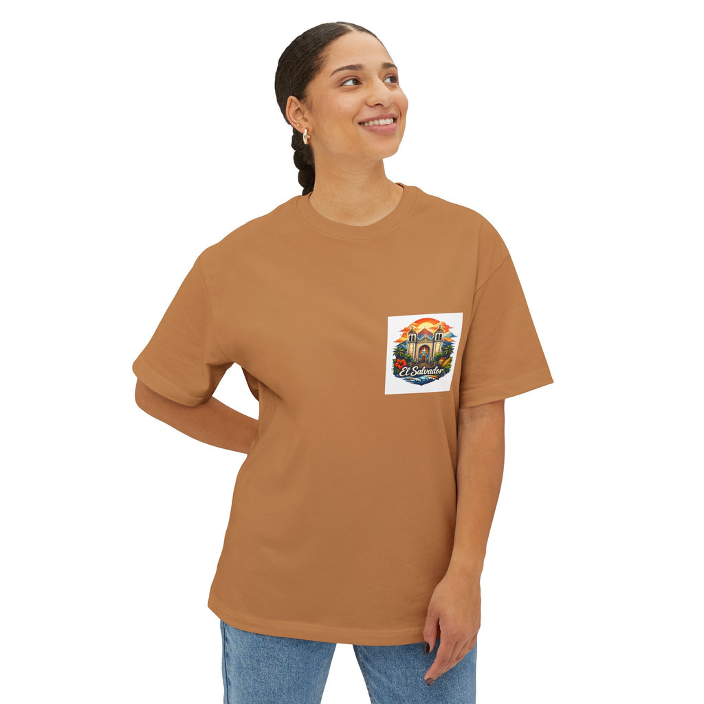 El Salvador Vintage Travel Tee — Retro Cathedral Sunset Graphic Shirt